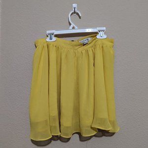 Forever 21 Yellow Sheer Flowy Skirt